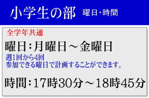 西都市の進学塾 文理ゼミ 小学生の部 曜日時間